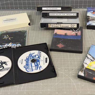 LOT OF WARREN MILLER FILMS, VHS & DVD SKI