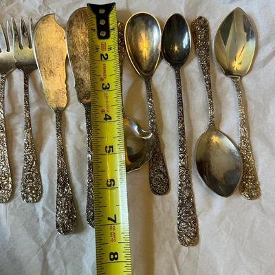 Stieff Repousee Sterling Silver Flatware 4,444 Grams 125 Pieces