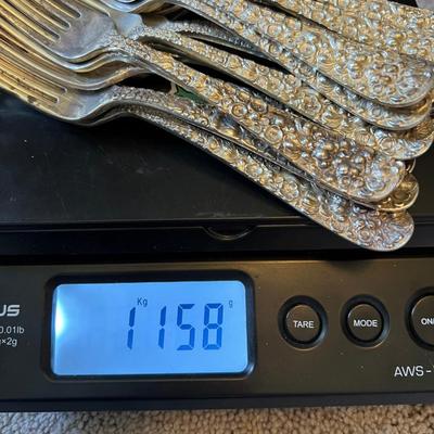 Stieff Repousee Sterling Silver Flatware 4,444 Grams 125 Pieces