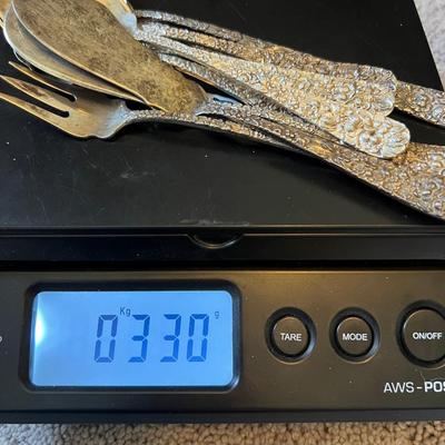 Stieff Repousee Sterling Silver Flatware 4,444 Grams 125 Pieces