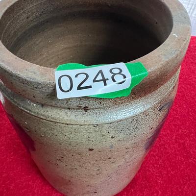 Antique Stoneware Cobalt Blue Crock