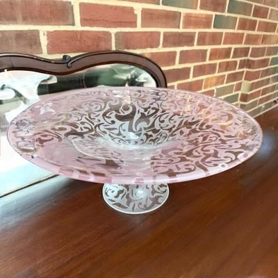 Large Michael Weems Art Glass Center Piece Signed