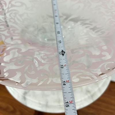 Large Michael Weems Art Glass Center Piece Signed