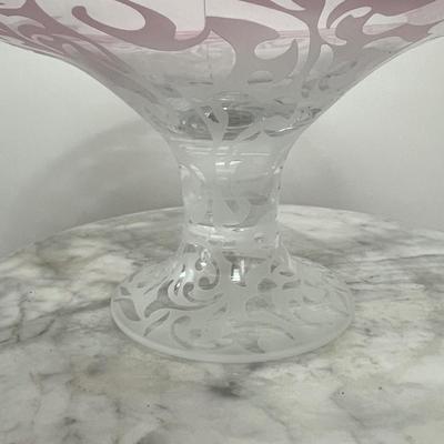 Large Michael Weems Art Glass Center Piece Signed