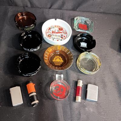 VINTAGE ASHTRAYS AND LIGHTERS