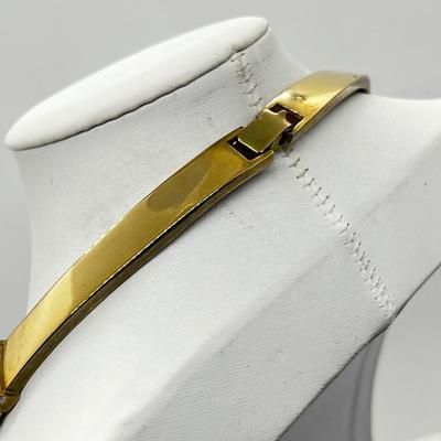 LOT 276J: "Dior Style" 1980's Collar Necklace with Black Enamel and Rhinestones - 15".