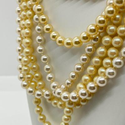 LOT 277J: Dripping in Pearls! Vintage Faux Pearl and Glass Beaded Necklaces
