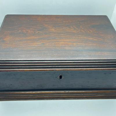 LOT 279: Jewelry Boxes: Vintage Wooden Red Velvet Lined + Pink Faux Suede