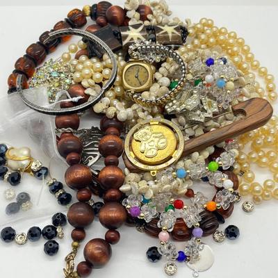LOT 280J: Misc. Costume jewelry and Craft/Repair Lot