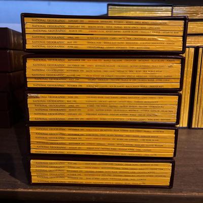 LOT 281: National Geographic Magazine in Faux Leather Slip Cases