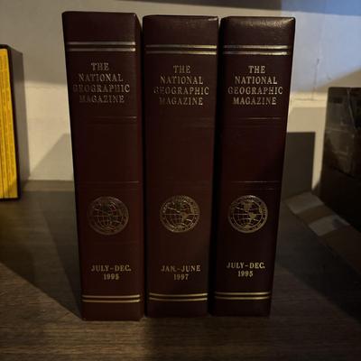 LOT 282: National Geographic Magazine in Faux Leather Slip Cases