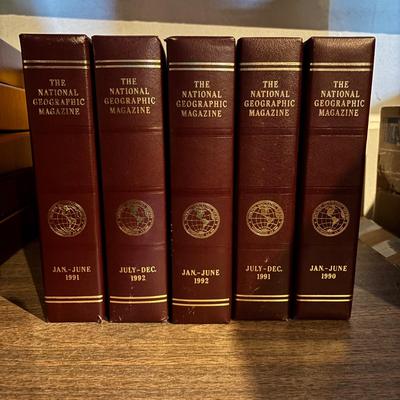 LOT 282: National Geographic Magazine in Faux Leather Slip Cases