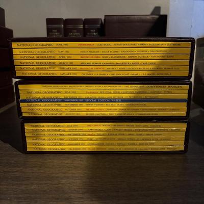 LOT 282: National Geographic Magazine in Faux Leather Slip Cases