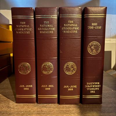 LOT 282: National Geographic Magazine in Faux Leather Slip Cases