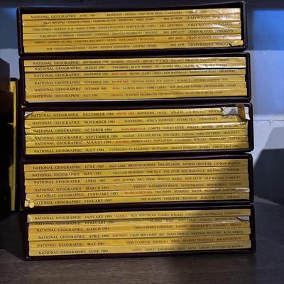 LOT 282: National Geographic Magazine in Faux Leather Slip Cases