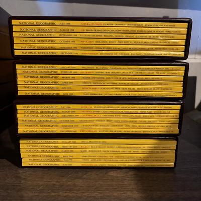 LOT 282: National Geographic Magazine in Faux Leather Slip Cases