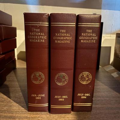 LOT 282: National Geographic Magazine in Faux Leather Slip Cases