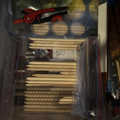 LOT 283: Three Drawer Plastic Organizer Full of Drawing/Painting/Crafting Supplies