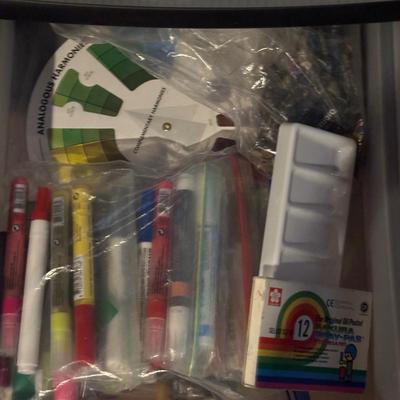 LOT 283: Three Drawer Plastic Organizer Full of Drawing/Painting/Crafting Supplies