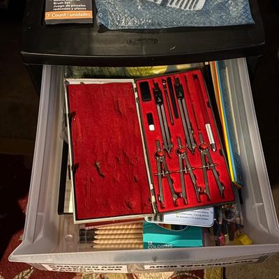 LOT 283: Three Drawer Plastic Organizer Full of Drawing/Painting/Crafting Supplies