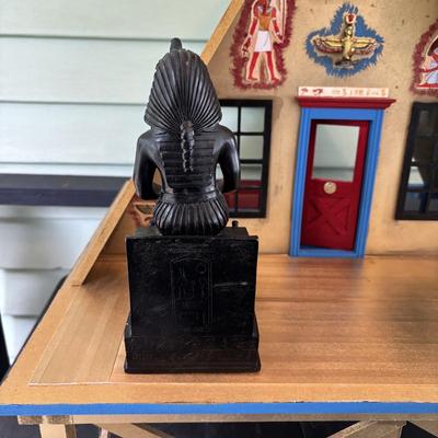 LOT 287: Handcrafted Egyptian A-Frame Style Doll House and Books