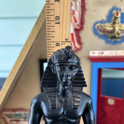 LOT 287: Handcrafted Egyptian A-Frame Style Doll House and Books