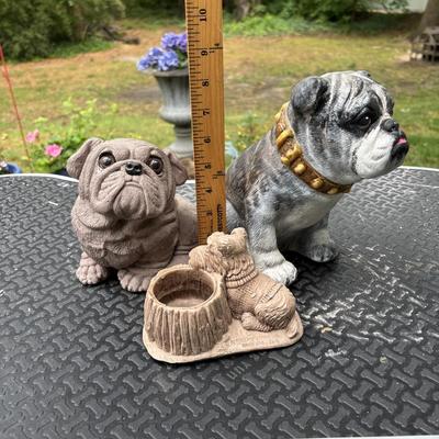 LOT 288: Wallace Berrie Scottie Dog Planter & Bulldog Sculptures