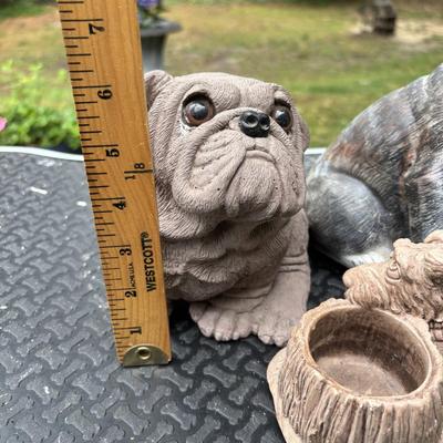 LOT 288: Wallace Berrie Scottie Dog Planter & Bulldog Sculptures