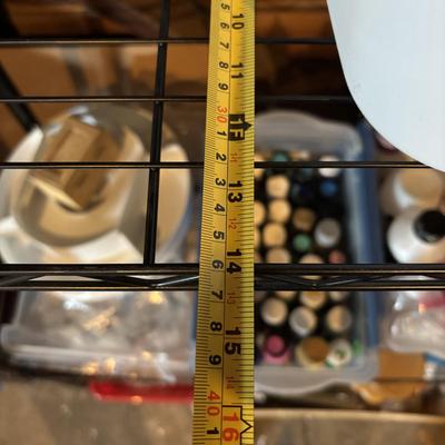 LOT 290 Black Metal Wire Shelf & Craft Supplies