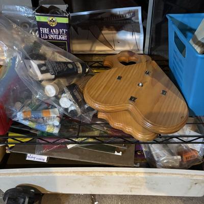 LOT 290 Black Metal Wire Shelf & Craft Supplies