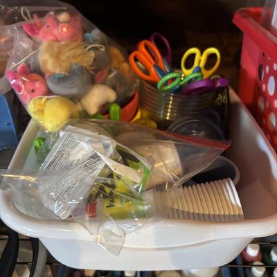 LOT 290 Black Metal Wire Shelf & Craft Supplies