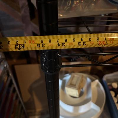 LOT 290 Black Metal Wire Shelf & Craft Supplies
