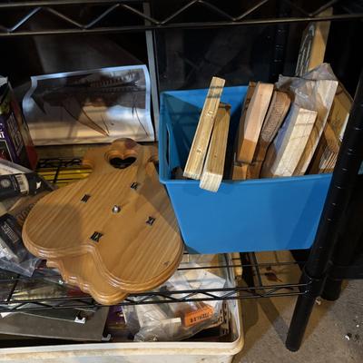 LOT 290 Black Metal Wire Shelf & Craft Supplies