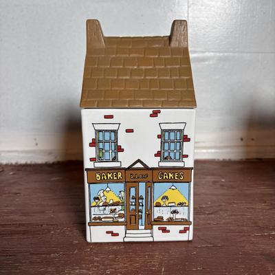 LOT 292: Vintage Wade Village Stores Canisters (7.5"), Made in England