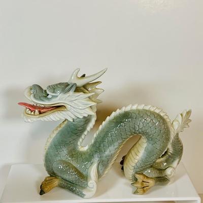 LOT 298: Asian Dragon Lot Featuring Noritake Dragon Vase, Porcelain Dragon Figurine, Hand Painted Dragon Vase and More