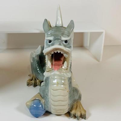 LOT 298: Asian Dragon Lot Featuring Noritake Dragon Vase, Porcelain Dragon Figurine, Hand Painted Dragon Vase and More