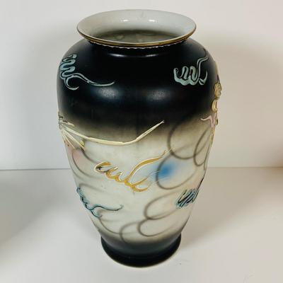LOT 298: Asian Dragon Lot Featuring Noritake Dragon Vase, Porcelain Dragon Figurine, Hand Painted Dragon Vase and More