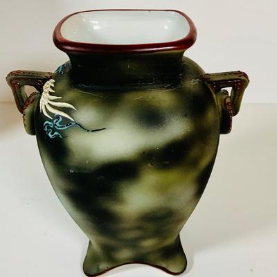 LOT 298: Asian Dragon Lot Featuring Noritake Dragon Vase, Porcelain Dragon Figurine, Hand Painted Dragon Vase and More