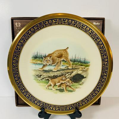 LOT 301: Lenox Bobcat Collectors Plate and Wild Boar Figurine and More
