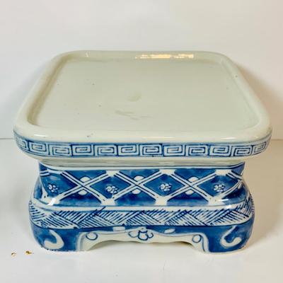 LOT 304: Buddha Mask and Kamokura Incense Burner, Glass Fish Candle Holder and Pedestal
