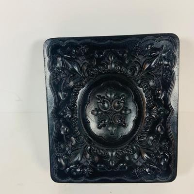 LOT 307: Pipes, Pipe Holder, Tobacco Jar, Cigarette Case, Crystal Bottle Stops Formica Tray, Brass Eagle Cane Handle and More