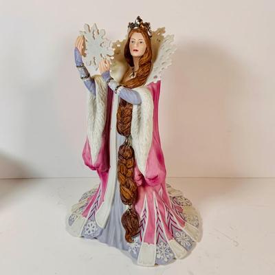 LOT 308: Lenox Snow Queen Figurine, Galway Crystal Bowl, Crystal Perfume Bottle, Glass Ink Well and More
