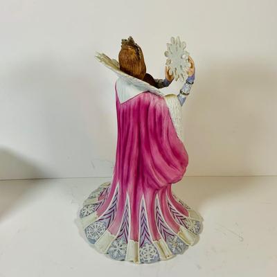 LOT 308: Lenox Snow Queen Figurine, Galway Crystal Bowl, Crystal Perfume Bottle, Glass Ink Well and More