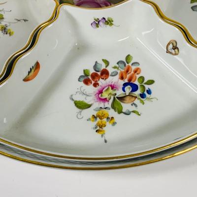 LOT 326: Hungarian Herend Porcelain Hors D'Oeuvres Set with Removable Dishes and Tray