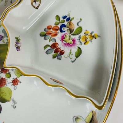LOT 326: Hungarian Herend Porcelain Hors D'Oeuvres Set with Removable Dishes and Tray