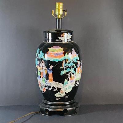 LOT 336: Asian Inspired Porcelain Table Lamp