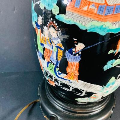 LOT 336: Asian Inspired Porcelain Table Lamp