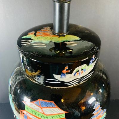 LOT 336: Asian Inspired Porcelain Table Lamp