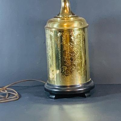 LOT 337: Etched Brass Table Lamp