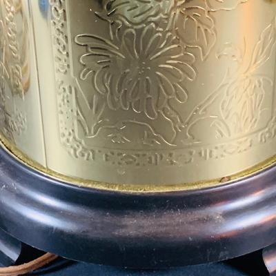 LOT 337: Etched Brass Table Lamp